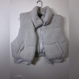 Planet Heart Gray Sherpa Vest